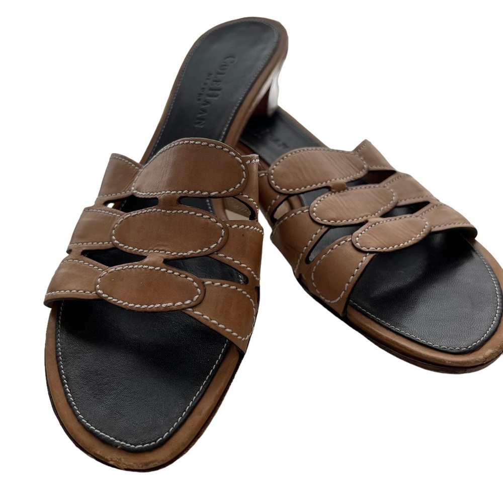 🌸VINTAGE - Cole HaanLeather Cut-Out
Topstiched Slides